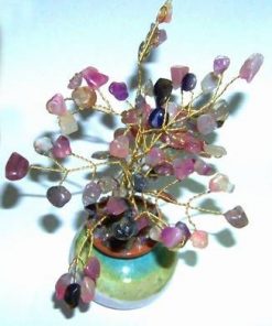 Copac cu cristale de agat pe suport din ceramica