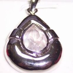 Pandantiv din argint masiv  cu cuart roz - model deosebit !