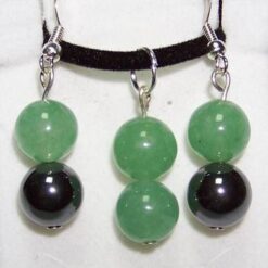 Set compus din cercei si pandantiv din aventurin cu hematit