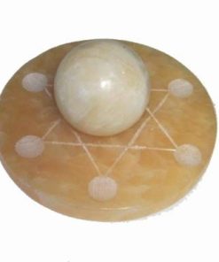 Pentagrama din citrin cu sfera din citrin