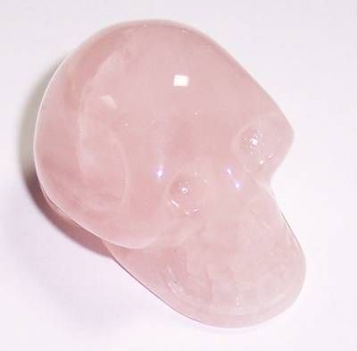 Craniu din cristal natural de cuart roz - model UNICAT!