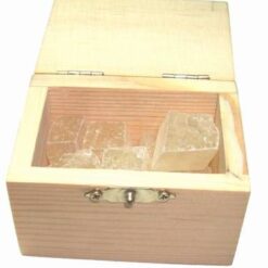 Cufar din lemn cu cristale in forma bruta - CALCIT