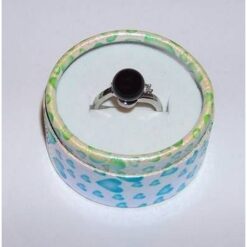 Inel din metal cu sfera de onix