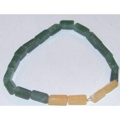 Bratara din jad verde si galben pe elastic