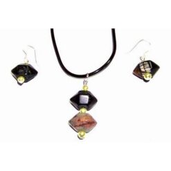 Set fantezie din cristal de aragonit si perle pe argint