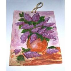 Tablou din ceramica lucrat manual - liliac