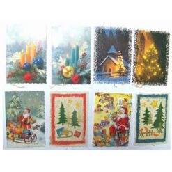 Set de 8 minifelicitari de Craciun
