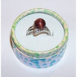 Inel din metal cu sfera din ochi de pisica/taur