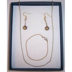 Set Colier, bratara si cercei fantezie de culoare aurie
