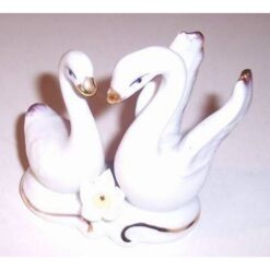 Pereche de lebede din ceramica pictata - remediu Feng Shui