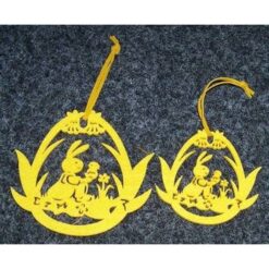 Set de 2 ornamente pentru Sarbatorile Pascale - galben