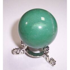 Sfera din aventurin pe suport din metal argintiu
