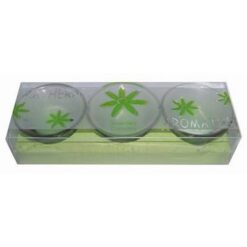 Set Feng Shui cu 3 pahare si 3 lumanari verzi