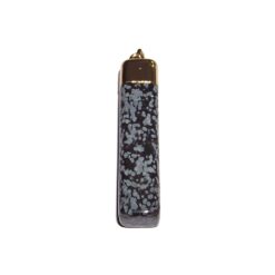 Pandantiv din obsidian fulg de nea in montura din metal