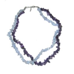 Colier dublu cu ametist si calcedonie blue