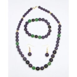 Set din cristale jad, onix si accesorii placate