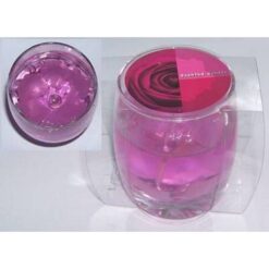 Lumanare cu gel transparent si trandafir salbatic