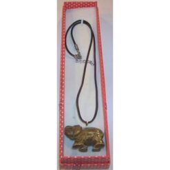 Pandantiv din ochi de tigru pe siret negru - Elefant
