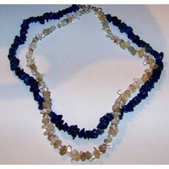 Colier dublu din lapis lazuli si citrin