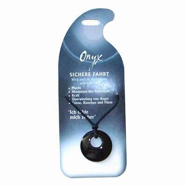 Pandantiv din onix pe siret negru pentru protectie Pandantiv din onix pe siret negru pentru protectie