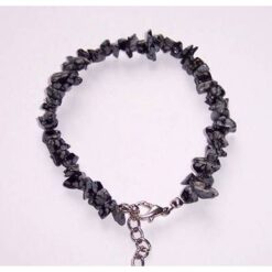 Bratara din obsidian cu inchizatoare metalica