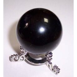 Sfera din onix pe suport din metal argintiu