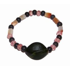 Bratara pe elastic cu rodonit, agat si onix