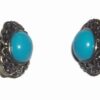 Cerceii clips cu turcoaz si marcasite