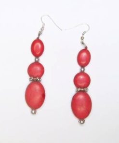 Set Colier, bratara si cercei din  coral industrial