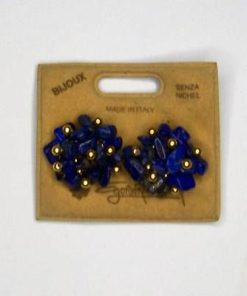 Cercei clips cu lapis lazuli si accesorii auri