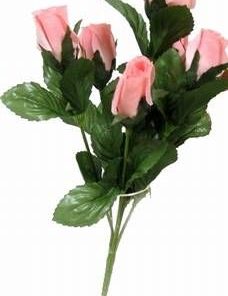 Buchet de 7 trandafiri roz, pe o singura tulpina