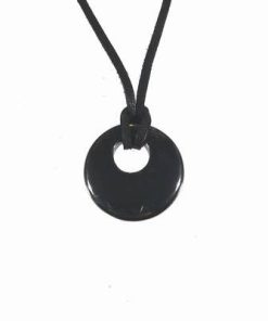 Pandantiv unisex din hematit pe siret negru - Delfin
