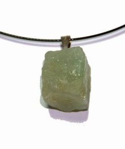 Pandantiv din cristal de jad pe colier fix, din metal