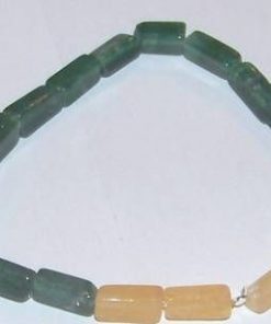 Bratara din jad verde si galben pe elastic