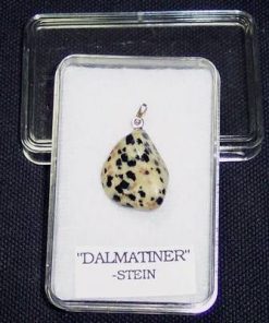 Pandantiv unisex din jasp dalmatian cu agatatoare din argint