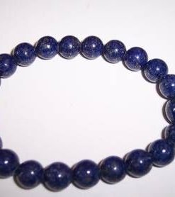 Colier din lapis lazuli pe siret maro
