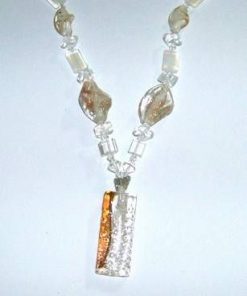 Colier cu element Murano si cristale de opal