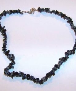 Pandantiv dinb obsidian - Inima - pe siret negru