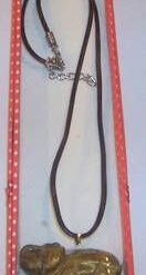 Pandantiv din ochi de tigru pe siret negru - Elefant