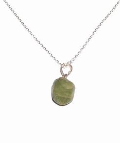 Pandant din argint 925 cu cristal de peridot / olivina