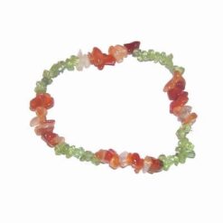 Bratara cu cristale de olivina si calcedonie