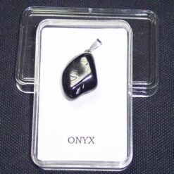 Pandantiv unisex din onix cu agatatoare din argint