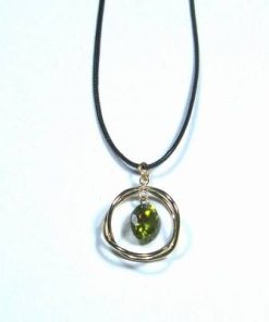 Pandant din argint 925 cu cristal de peridot / olivina