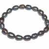 Bratara din perle de cultura, negre, pe elastic