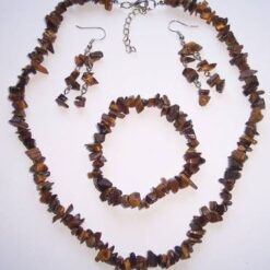 Set compus din colier, bratara si cercei din ochi de tigru