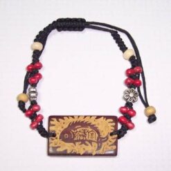 Talisman unisex din inox, cu Yin - Yang pe siret din cauciuc