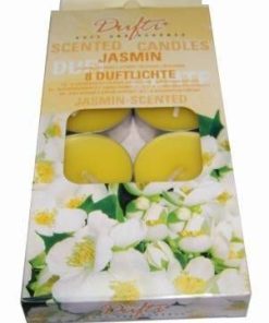 Set de lumanari tip pastila, de culoare galbena