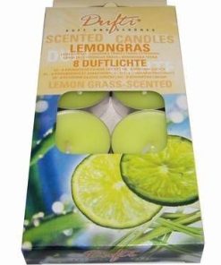 Set de lumanari tip pastila, de culoare galbena