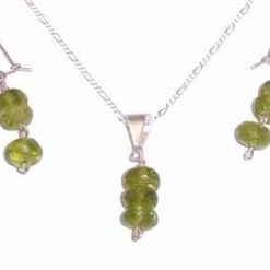 Set cu cristale de olivina, placat cu aur