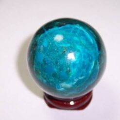 Sfera din cristal de crisocol, pe suport auriu - unicata !